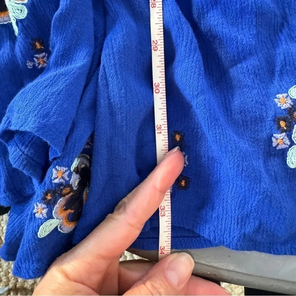 Free People Blue Embroidered Open Back Long Sleeve Dress - Picture 13 of 15